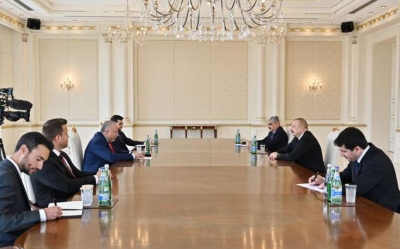 Prezident Ilham Eliyev Israilin maliyye nazirini qebul edib